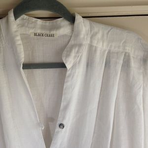 Black Crane Poet Dress 100% Linen